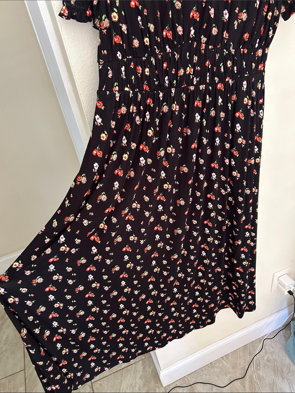 Boden Rosanna Jersey Midi maxi Tea black dainty spring floral Dress 8 - Picture 11 of 14